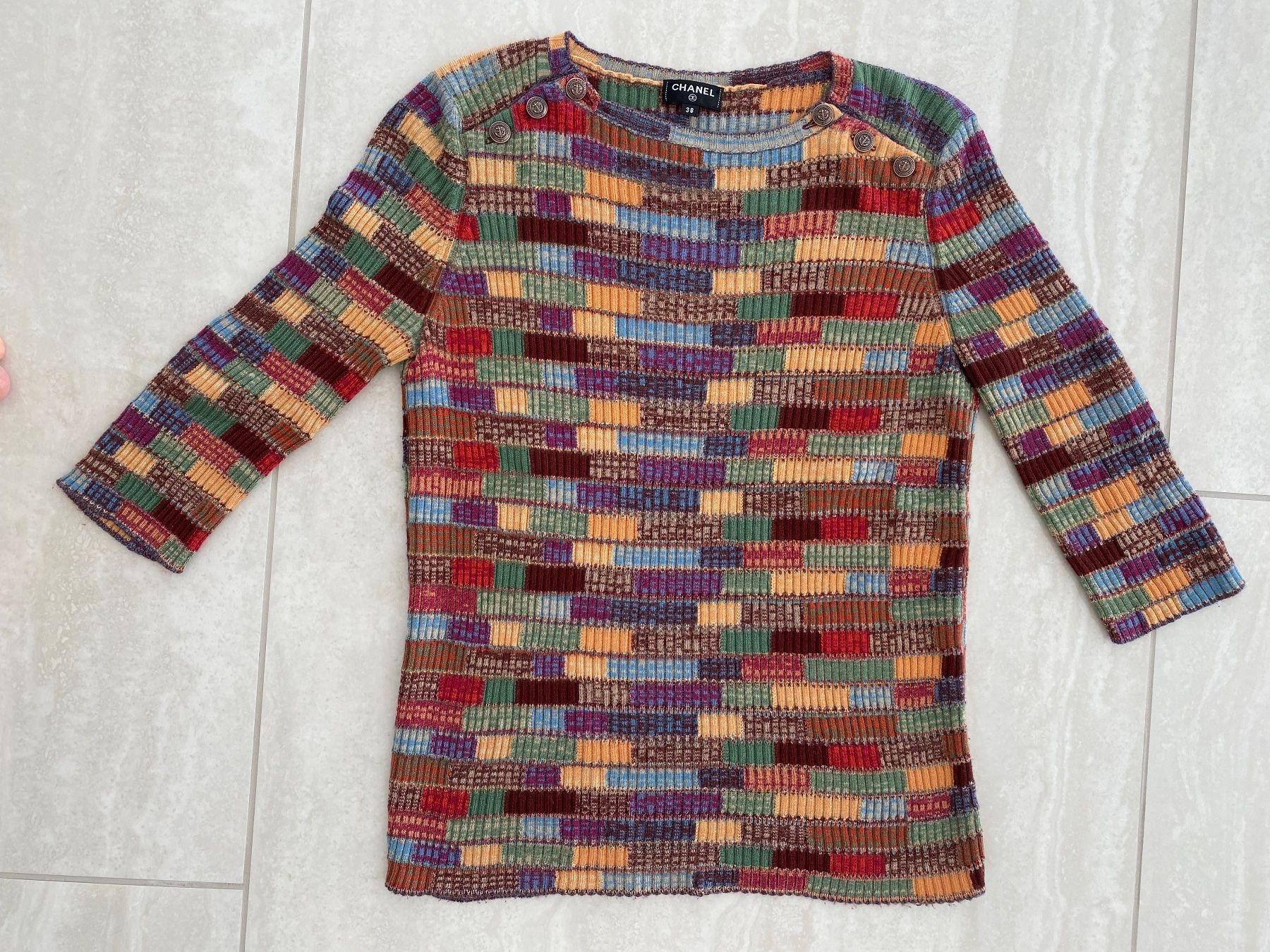 Chanel Pullover & Sweatshirts: Chanel Mosaik-Stricktop – Gebraucht aus Uetikon am See von MB1969 1