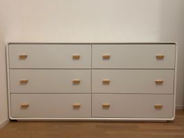 Kommode weiss / holz 6 Schubladen
