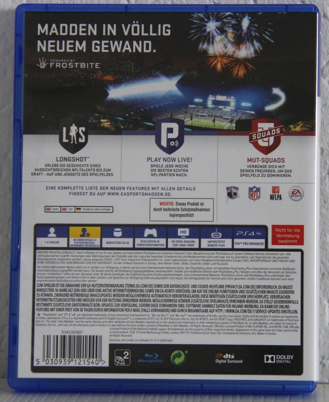Jeux: PS4 Madden 18 – D'occasion à Fisibach par Re-Games24 1