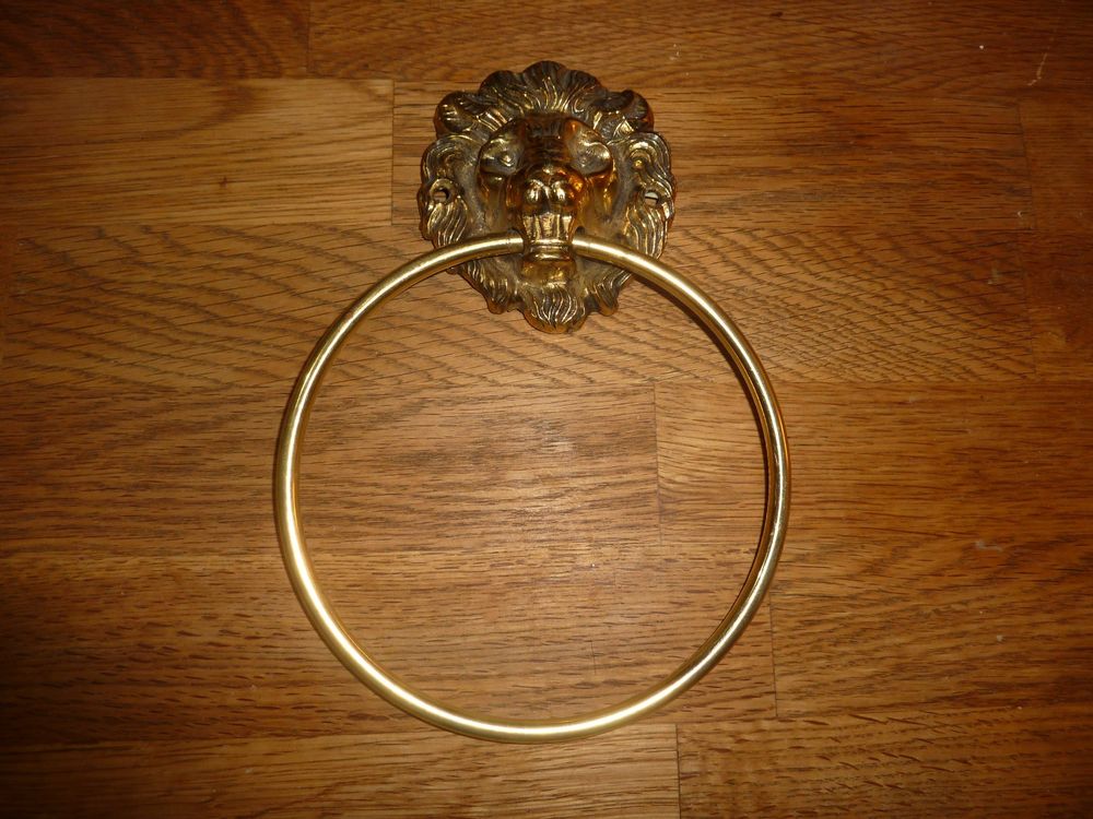 Handtuchring Aus Gebürstetem Messing – Antik-Optik, 180° Drehbar – Für Badezimmer-Wandmontage