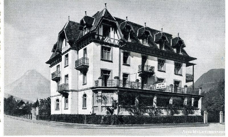 Cartoline postali: Interlaken - Hotel de la Paix + c1935 – Usato da Emmenbrücke venduto da teestube