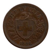 Schweiz / Suisse - 2 Rappen - 1886