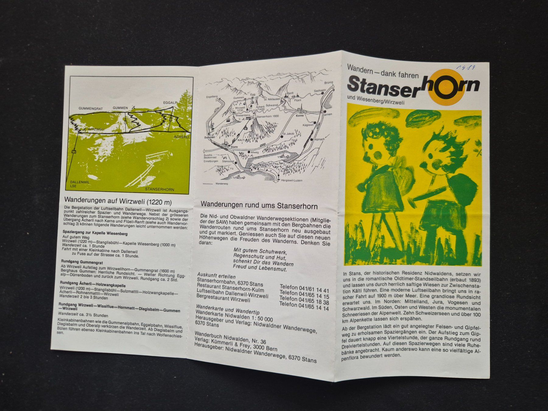 Karten: Stanserhorn Wanderkarte 1989 – Gebraucht aus Langendorf von zvonu161 2