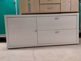 Kommode weiss Holzoptik mit Schubladen gebraucht