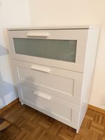 Commode BRIMNES IKEA – 3 tiroirs, blanc/verre givré