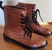 Stiefeletten braun Kroko-Prägung Grösse 39