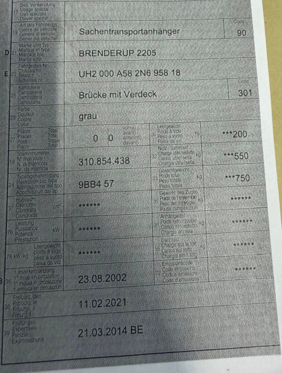 Brenderup Rimorchi: Anhänger 750Kg MFK Befreit – Usato da Lengnau BE venduto da turbostef 7