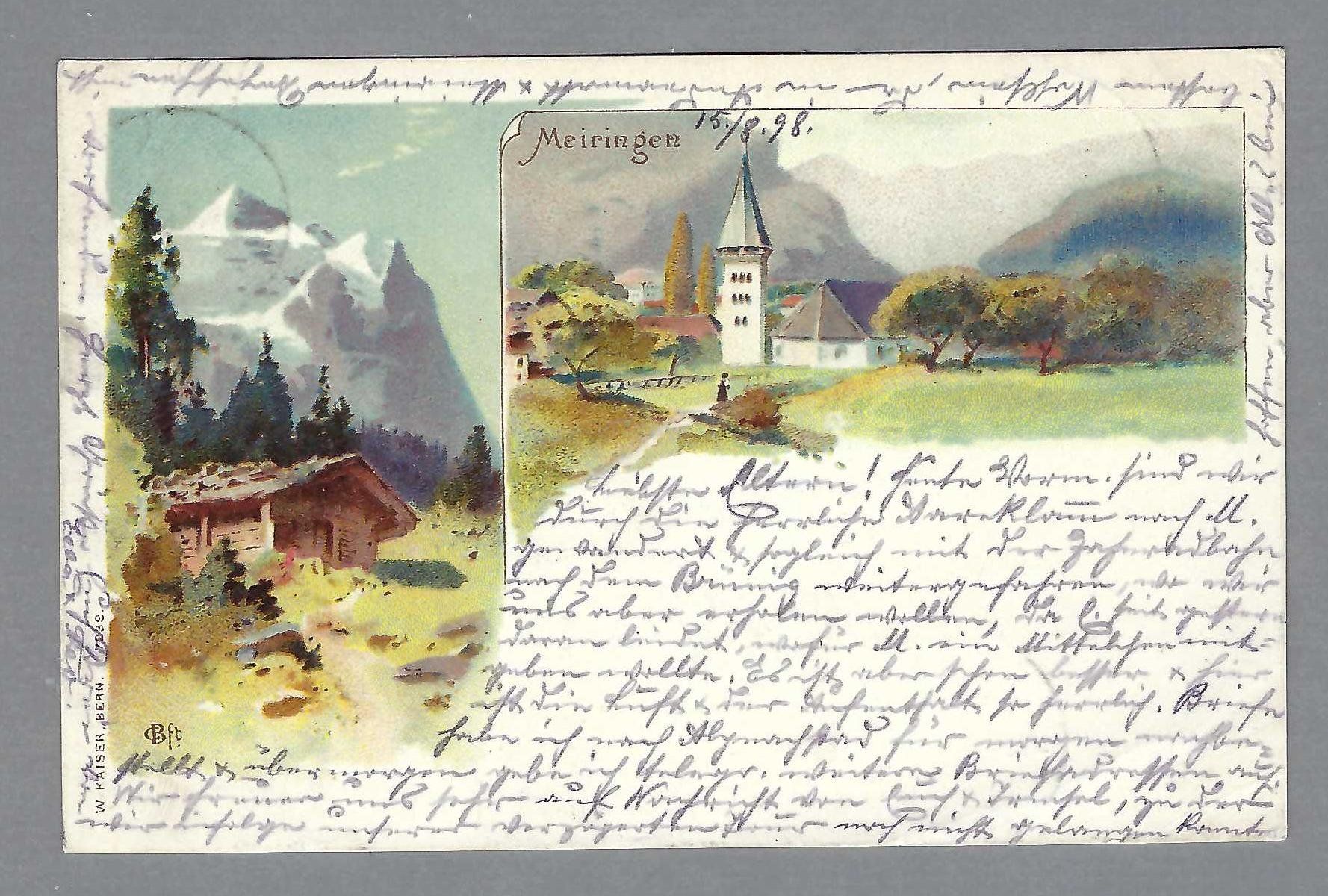 Cartoline postali: 1898, MEIRINGEN, ALTE LITO (KL. ECKBUG) – Usato da Pura venduto da ulisse1957