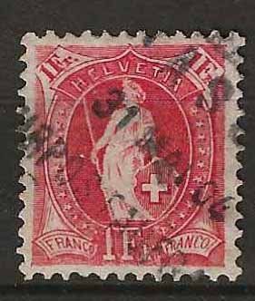 Alle Briefmarken: CH075e - Helvetia debout 75e obl. – Gebraucht aus Trélex von Phil_Albert