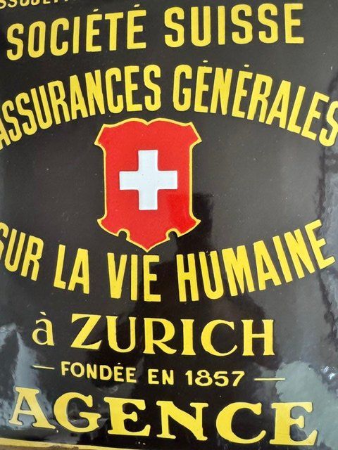 Schilder: EMAILSCHUILD PLAQUE EMAILLE ASSURANCES SUISSE – Gebraucht aus Davesco-Soragno von kappas 2