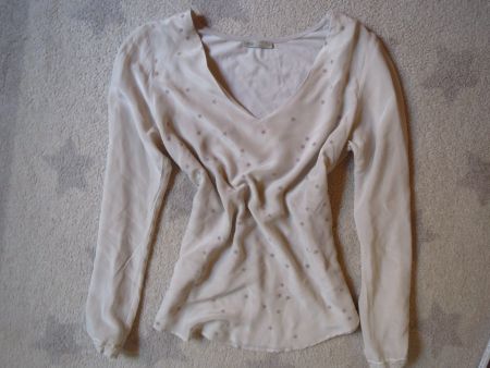 NEUE NILE Damen Shirt Bluse Gr S mit SEIDE- mit Sternli