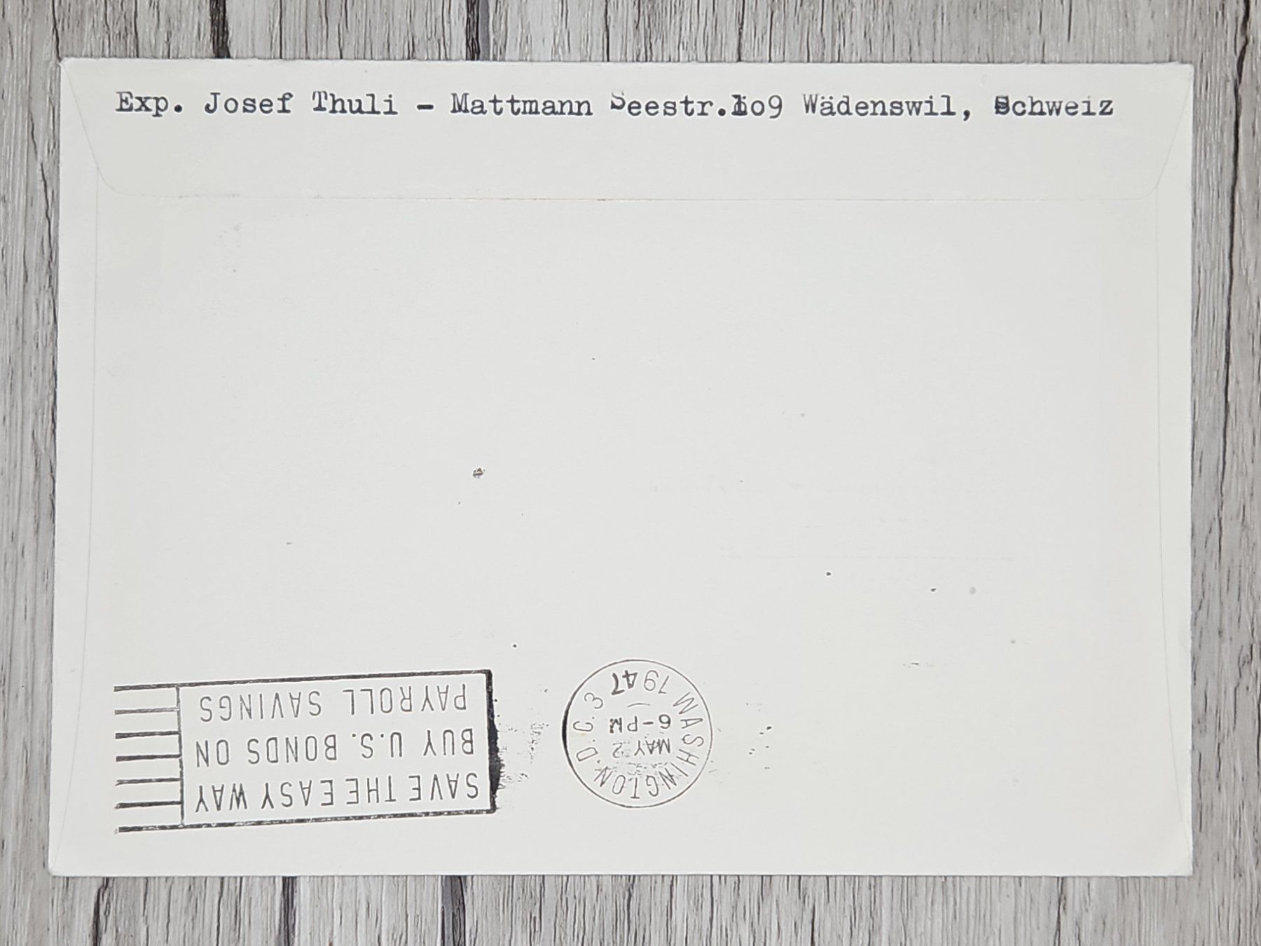 Tutti i francobolli: CL13 Enveloppe + Timbre Suisse 1947 – Usato da Cousset venduto da Patrick_Collections 1