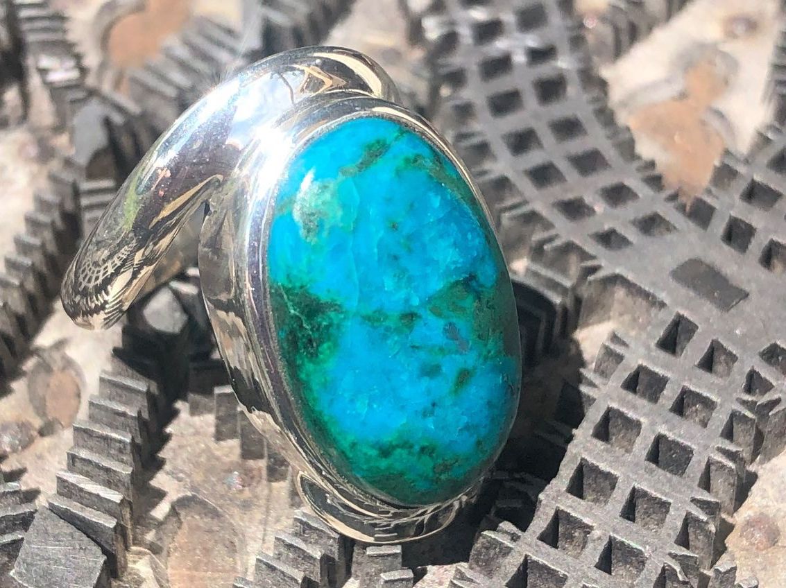 Anelli: CHRYSOKOLLA  Cabochon Silber Ring !!! Grösse: 55 – Nuovo (secondo la descrizione) da Seftigen venduto da tigers12