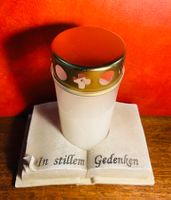 Grablicht Grabkerze "In stillem Gedenken" 🕯️🤍 Buchform ...