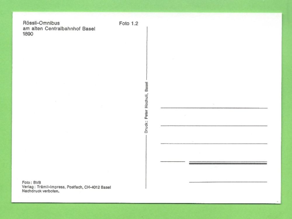 Cartoline postali: Basel Centralbahnhof, Rössli-Omnibuss – Usato da Zürich venduto da t24_de 1