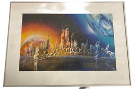 Wandbild Science Fiction Motiv silberner Rahmen