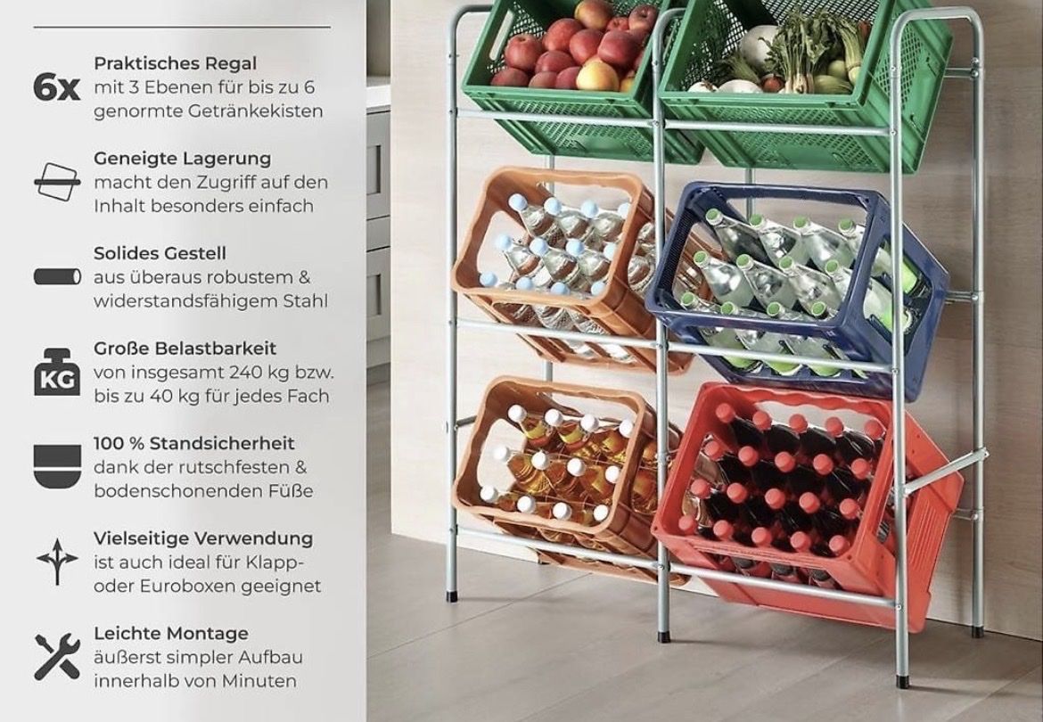 Scaffali: Neues Getränkekisten-Regal – Nuovo (secondo la descrizione) da Hitzkirch venduto da DM_7 2