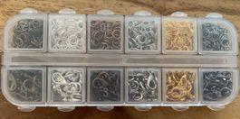 120 Stück Kettenverschlüsse / Verschlüsse + Ringe + Box