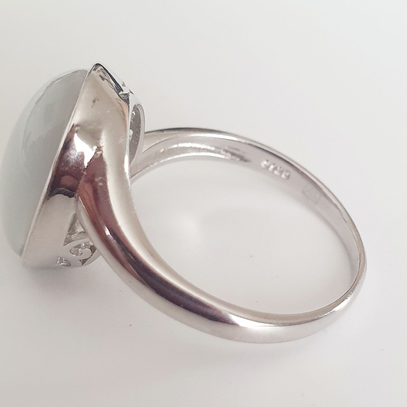 Anelli: Silber Ring 925 mit helle Stein Grösse 18.7 mm – Nuovo (secondo la descrizione) da Kreuzlingen venduto da Wunderkiste123 3