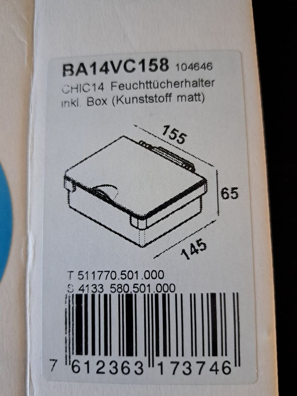 Supporti a parete: Bodenschatz BA14VC158 Feuchtücherhalter – Nuovo e nell'imballaggio originale da Tegerfelden venduto da Spick67 1