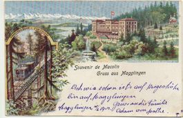 LITHO MAGGLINGEN Souvenir de MACOLIN, Drahtseilbahn