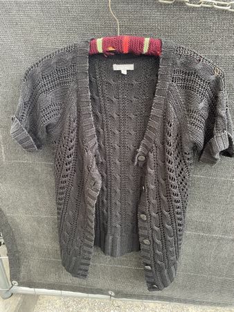 Strickjacke kurzarm, Schwarz, M