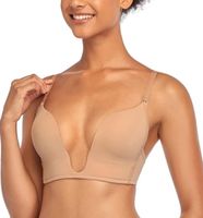 Push-up BH tiefer V-Ausschnitt 80B beige