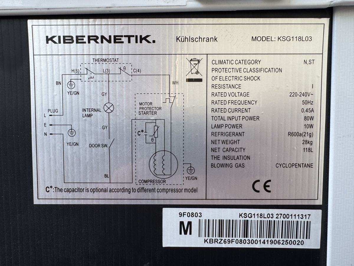 Frigoriferi: Kibernetik Kühlschrank KSG118L03 – Usato da Mels venduto da thelonga 3