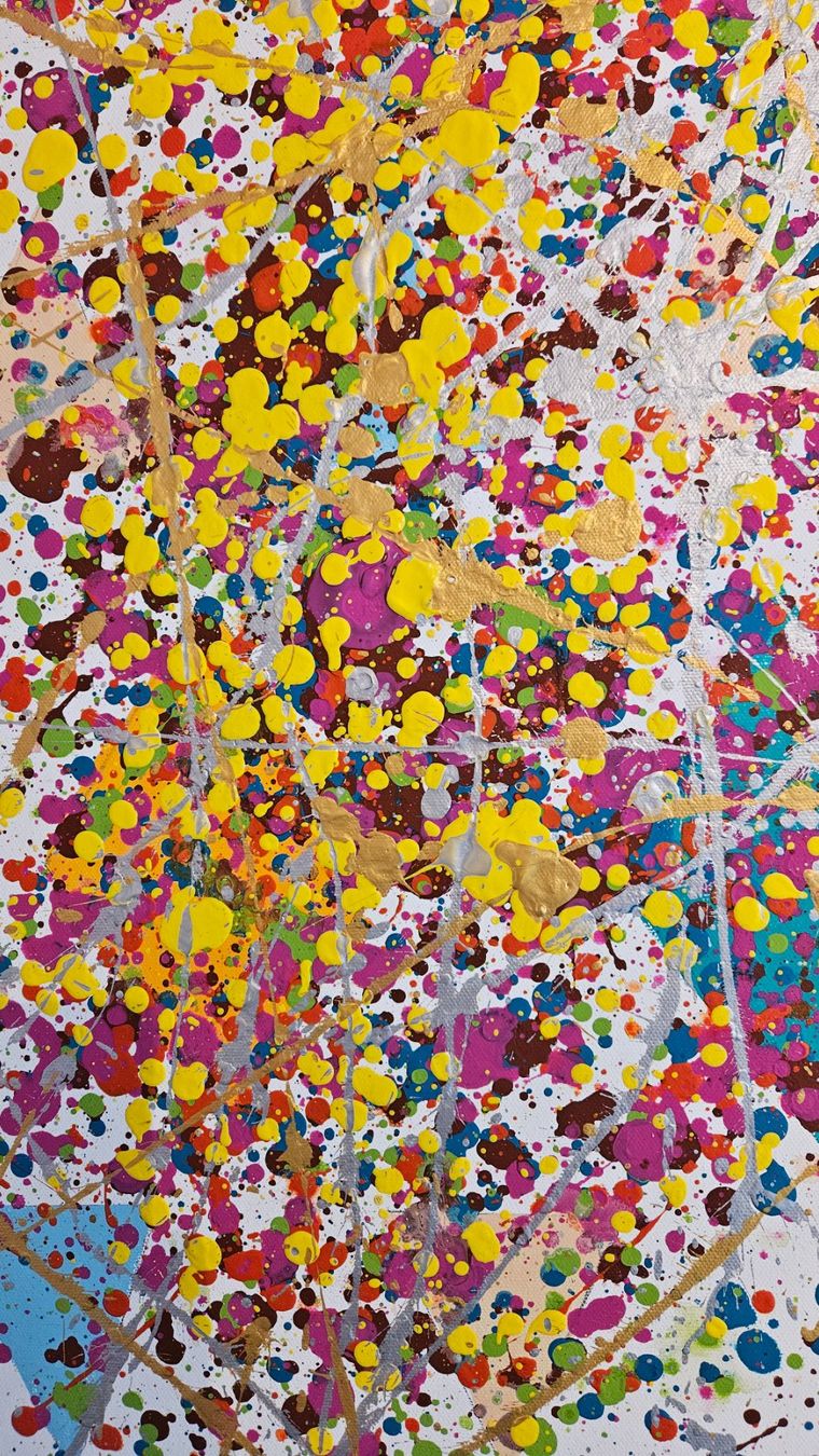 Dipinti: Tableau abstrait multicolore, parfait pour le salon! – Nuovo (secondo la descrizione) da Le Locle venduto da fab_c9hh 6