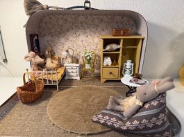 Haus-Köfferchen gross - gelb - für eine Maileg Maus