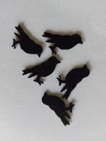 10 Stk Filz Raben/Krähen 3 cm Felt Raven Die Cut
