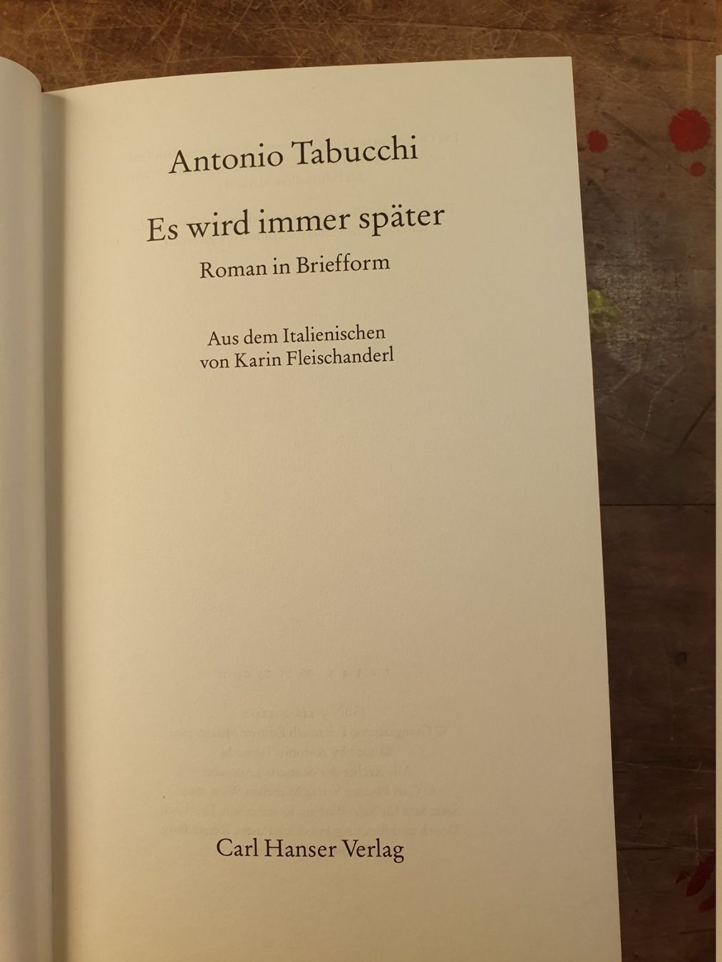 Libri: Es wird immer später - Antonio Tabucchi – Usato da Zürich venduto da loosebone 2