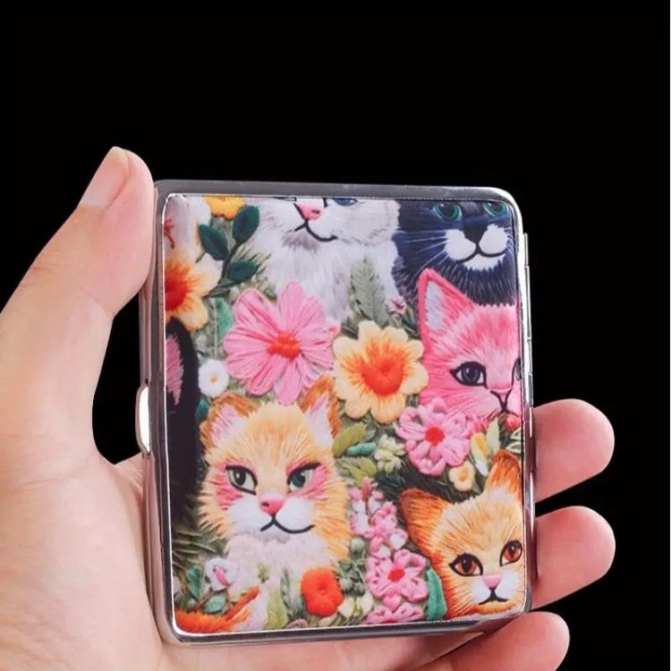 Zigarettenetui Mit Mädchen-Motiv - Stylisches Metalletui Für 20 Zigaretten