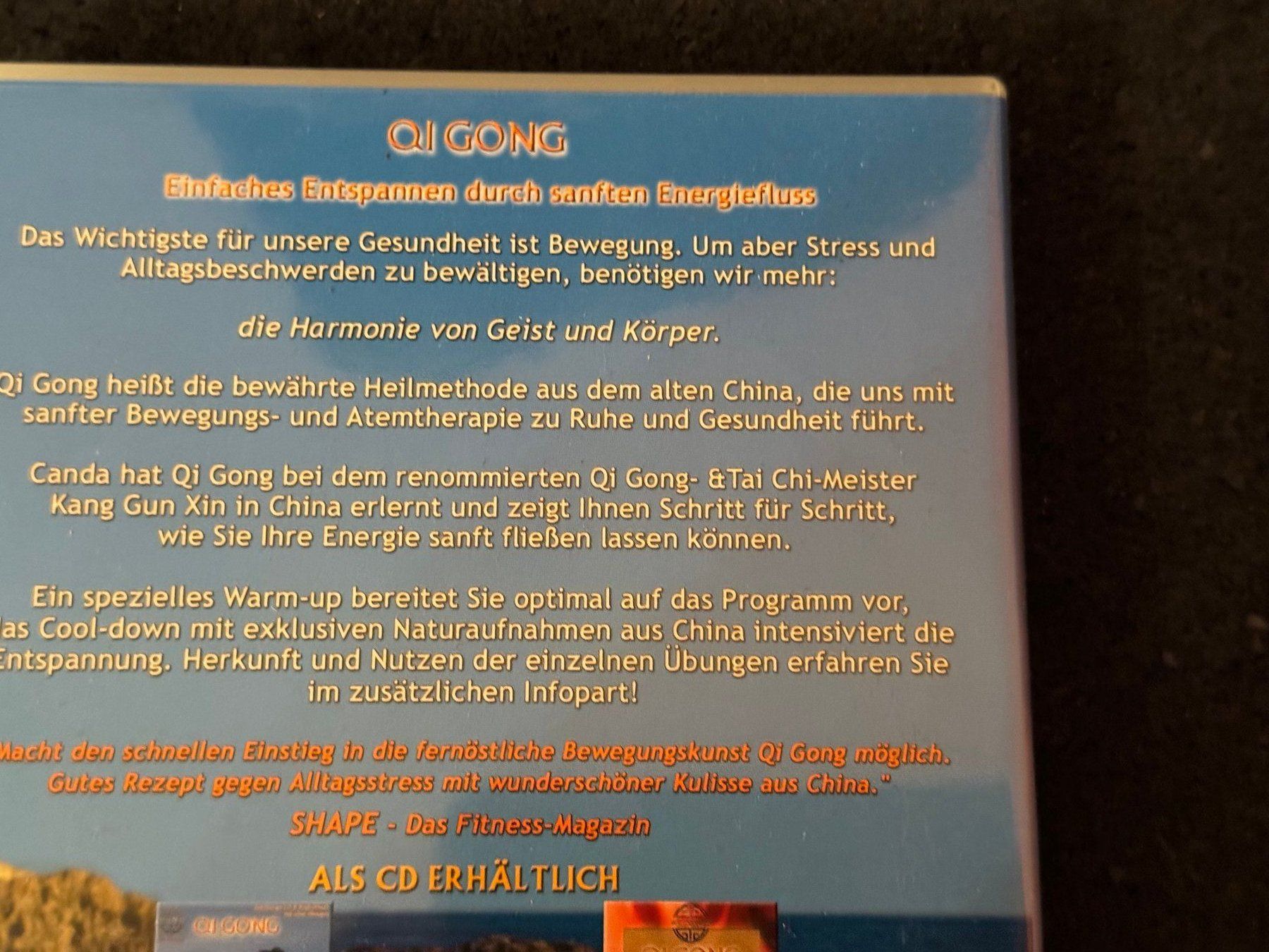 Tutti i DVDs: QI GONG Wellness DVD mit Canda DE – Usato da Fribourg venduto da tschjoly 2