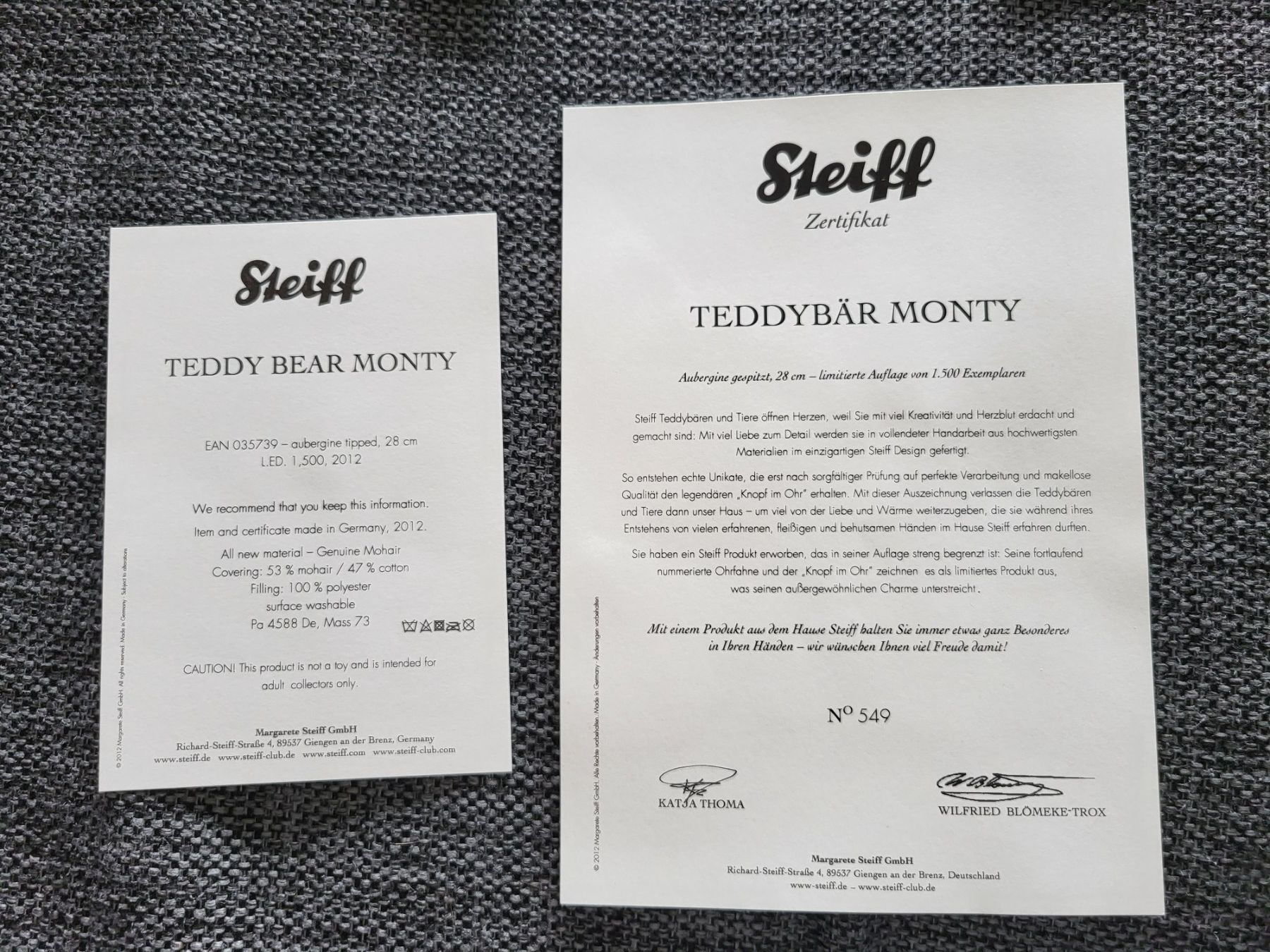 Steiff Giocattoli: Steiff Teddy – Nuovo (secondo la descrizione) da Zürich venduto da Orchidee 6
