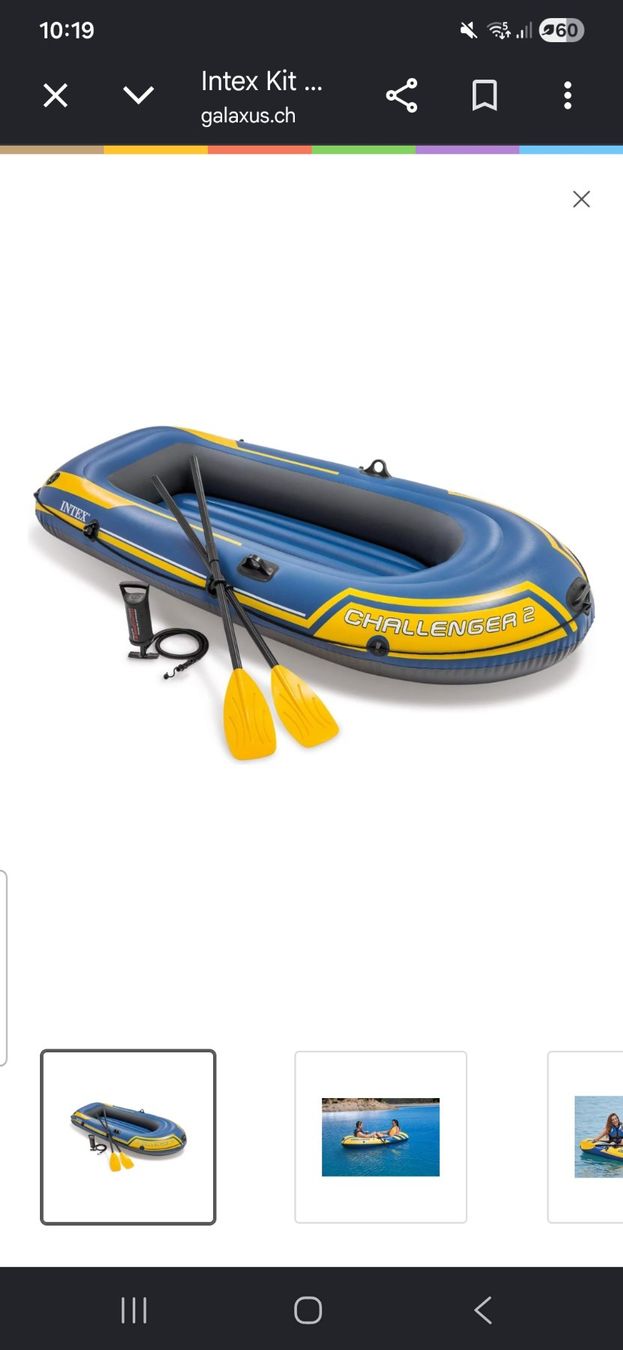 Boote: Bateau gonflable Intex Challenger 2 bleu 2 personnes utilisé – Neu (gemäss Beschreibung) aus Genthod von pra_fs6q