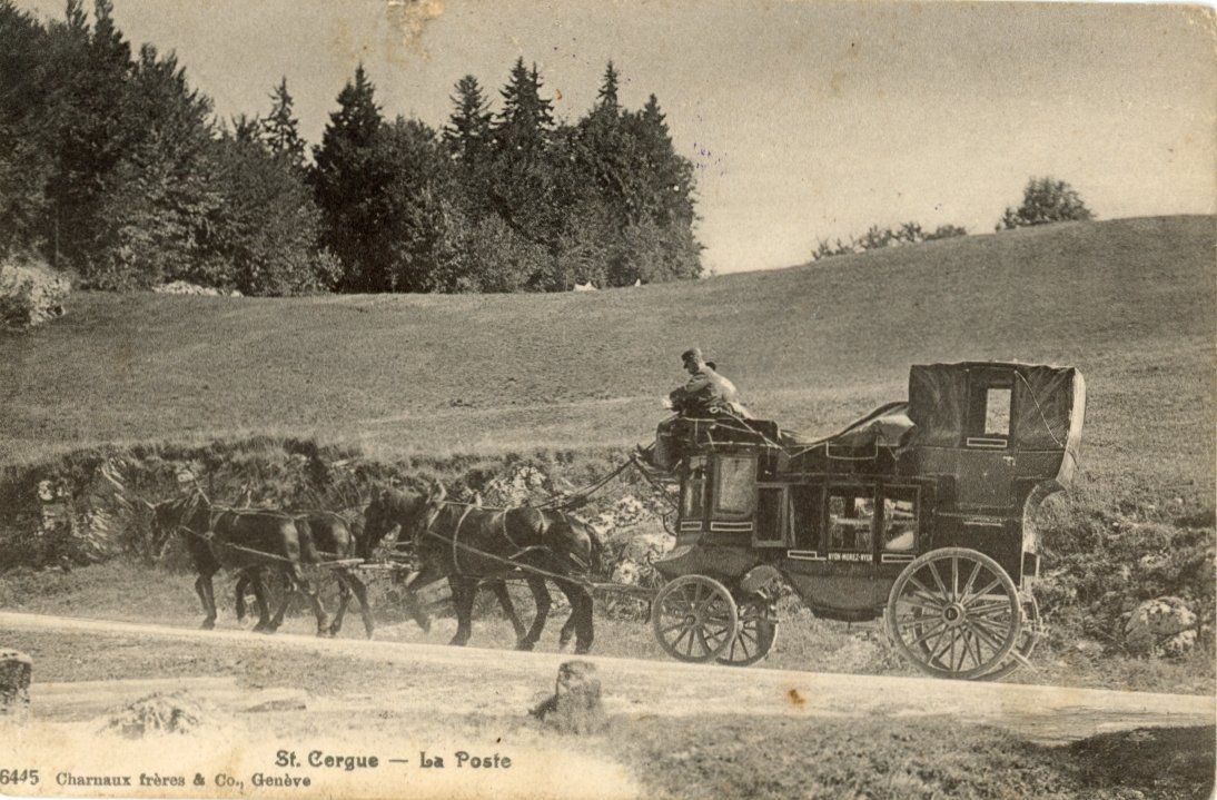 Cartoline postali: St. Cergue   VD   -    La Poste        en 1916 – Usato da Brig venduto da Valcards54