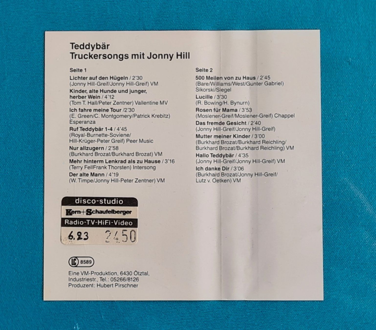 Musicassette: Musikkassette Jonny Hill Teddybär – Usato da Saland venduto da V-Tour 2