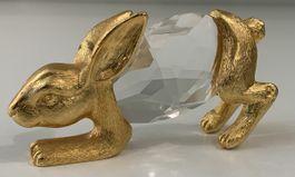 Lapin doré avec corps en cristal