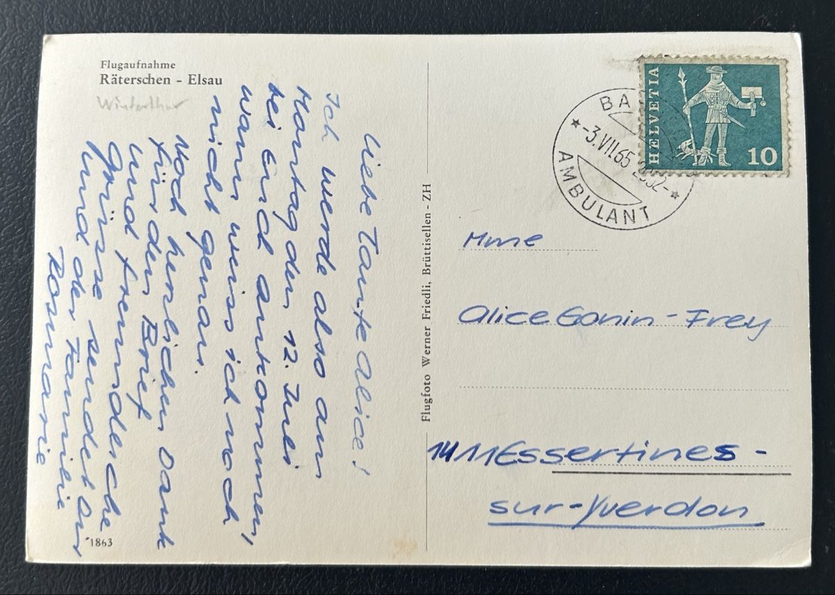Cartoline postali: Flugaufnahme Rätscherten Elsau – Usato da Horw venduto da Tellbub 1