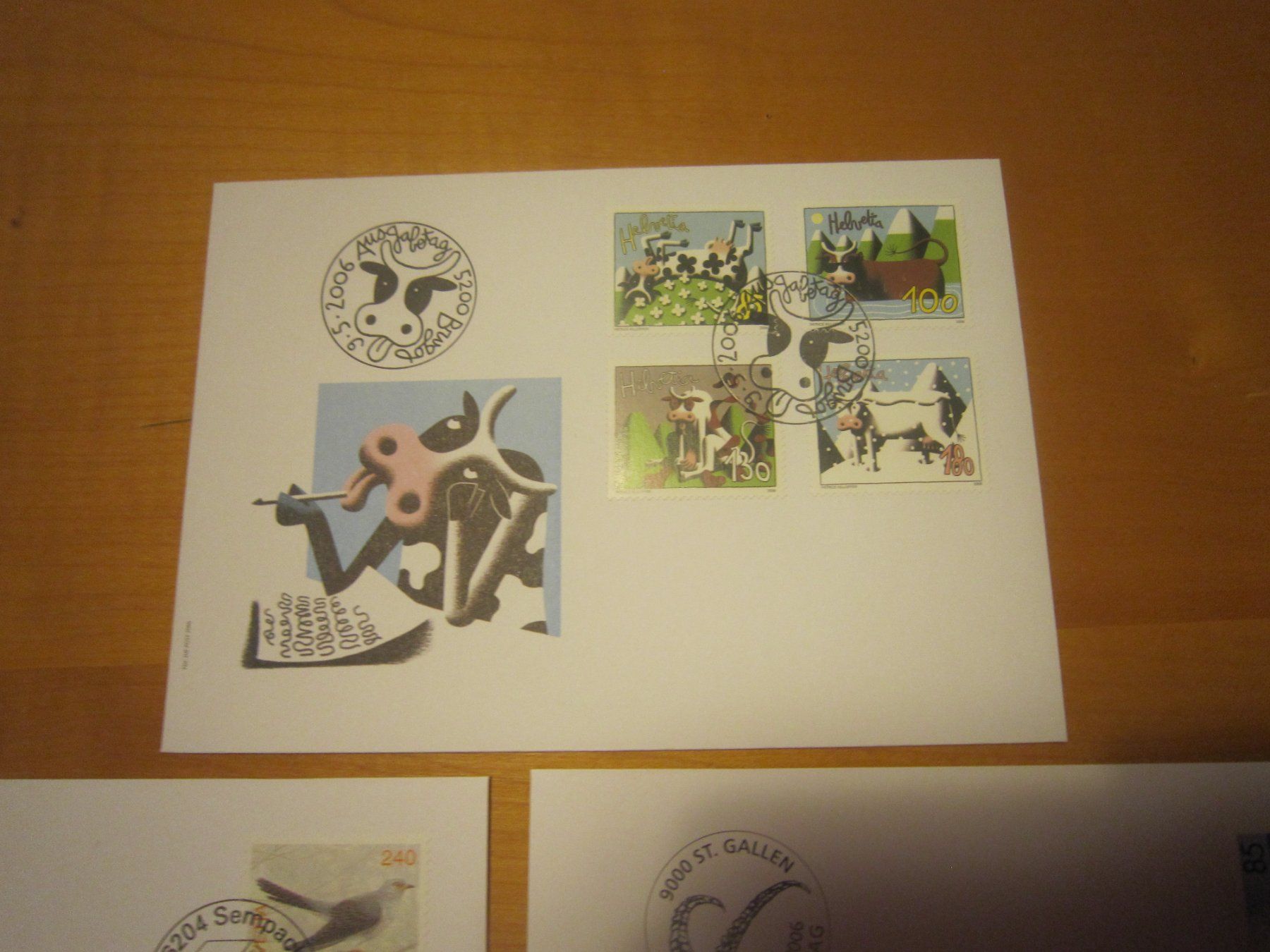Tutti i francobolli: CH 2006 FDC 3 Briefe Thema Tiere – Usato da Gordola venduto da Polentaefung 1