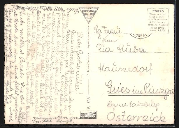 Cartoline postali: Mettlen /TG, Teilansicht mit Strassenpar – Usato da Berlin venduto da bartko-reher 1