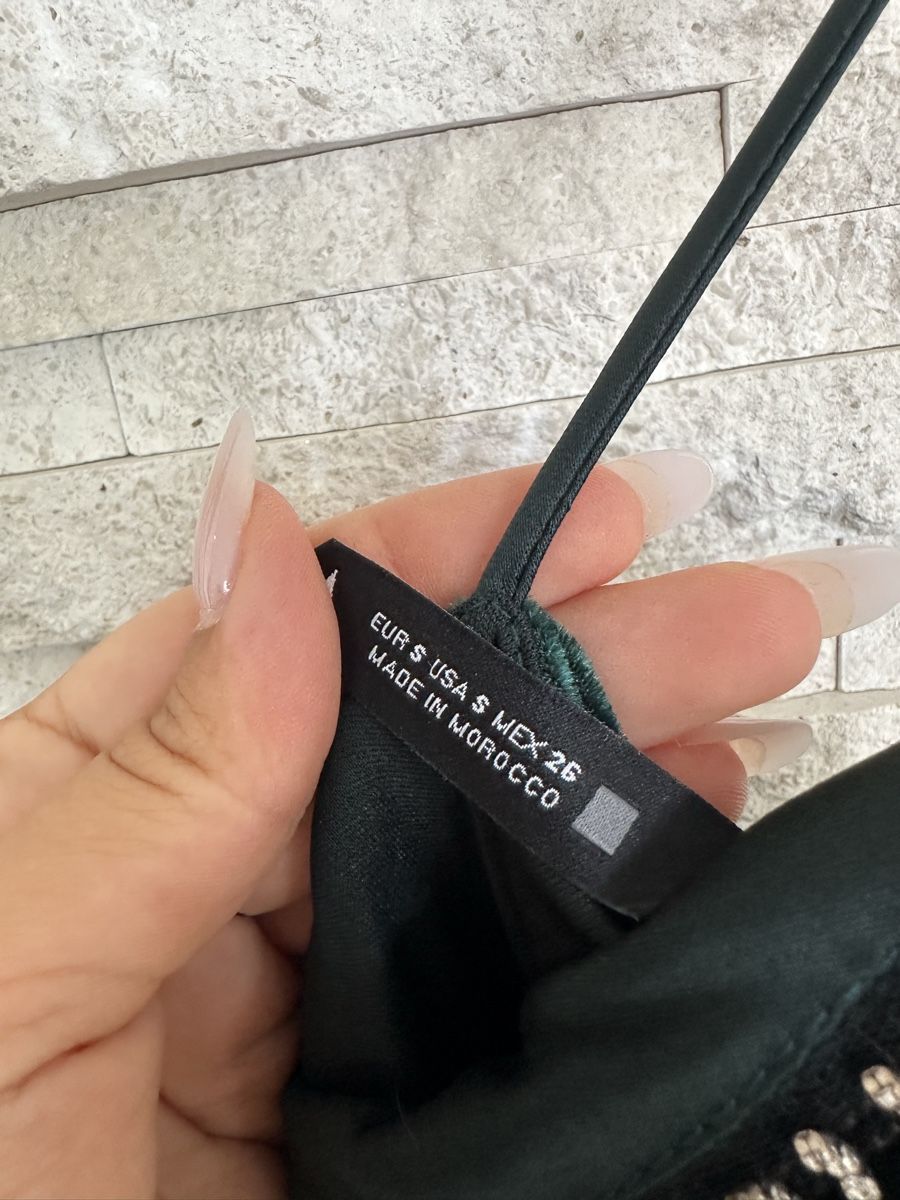 Zara Kleider: Zara Samtkleid grün Strass Gr. S – Gebraucht aus Meilen von ninifee20 2