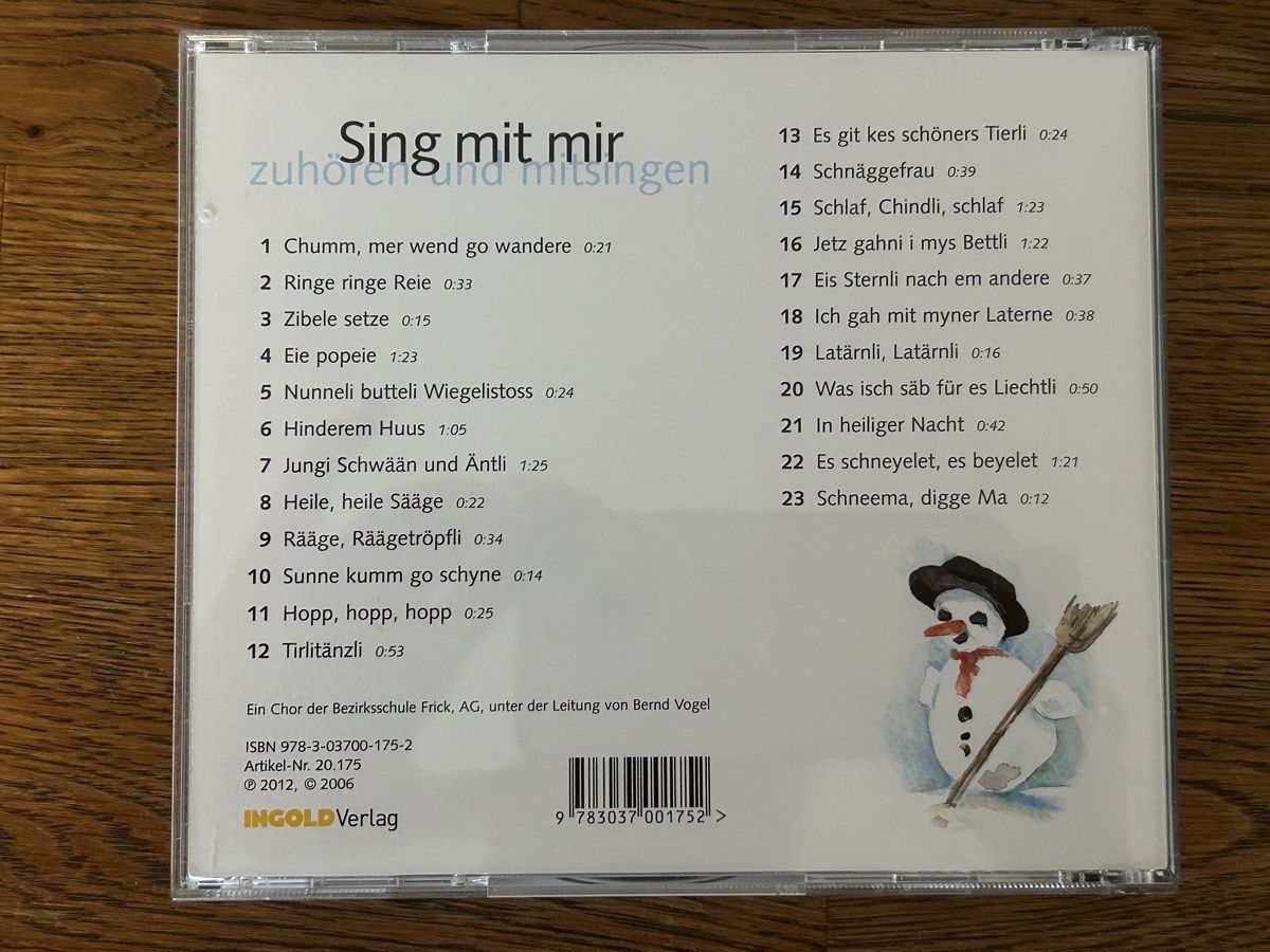Libri: Sing mit mir - Liederbuch mit CD, 23 Schweizer Kinderlieder – Nuovo (secondo la descrizione) da Wolhusen venduto da eve_m6cg 1