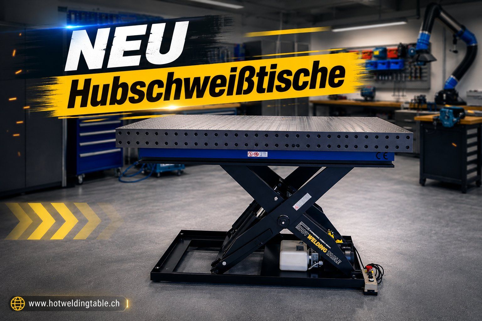 Banchi da lavoro: Hubschweisstisch/Hydraulisch verstellbare Schweisshubtisch – Nuovo (secondo la descrizione) da Neuhausen venduto da MetallbauKunst_GmbH