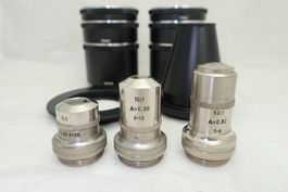 Komplettset 3 Mikroskop Objektive RMS Hertel & Canon #h1