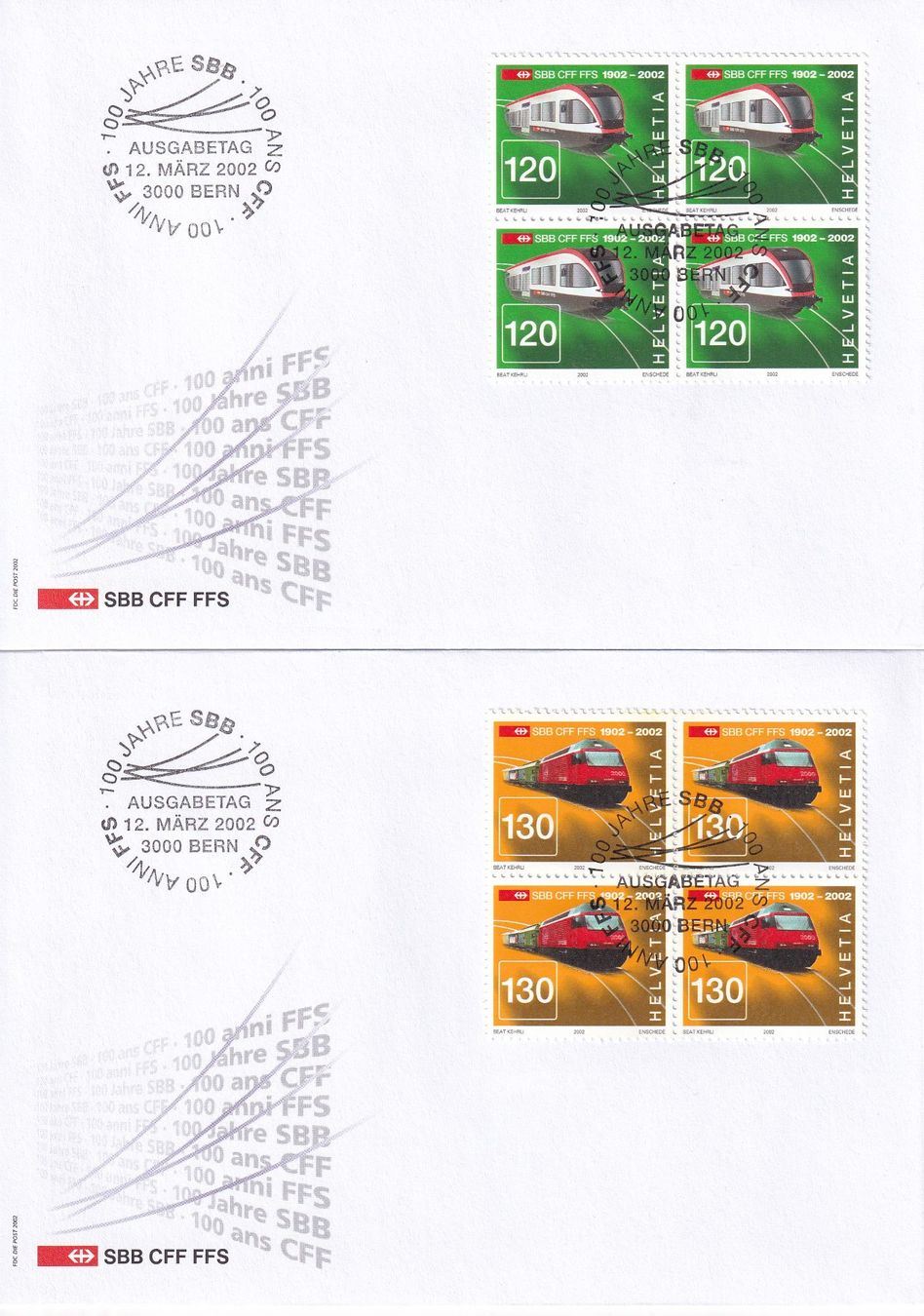 Tutti i francobolli: Lot 5 Briefe FDC 4er Block  2002 – Usato da Rossa venduto da becky05 1