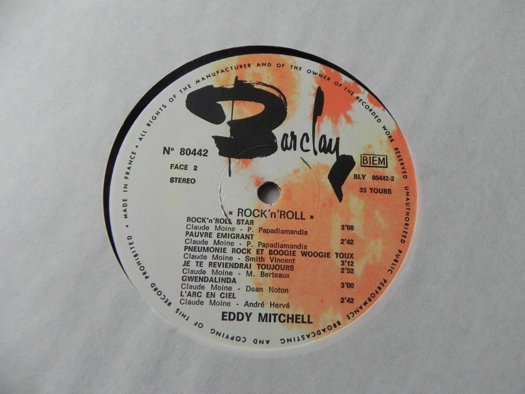 Dischi in vinile: LP Eddy Mitchell 1971 Rock n`Roll Franc – Usato da Siebnen venduto da krimsie 3