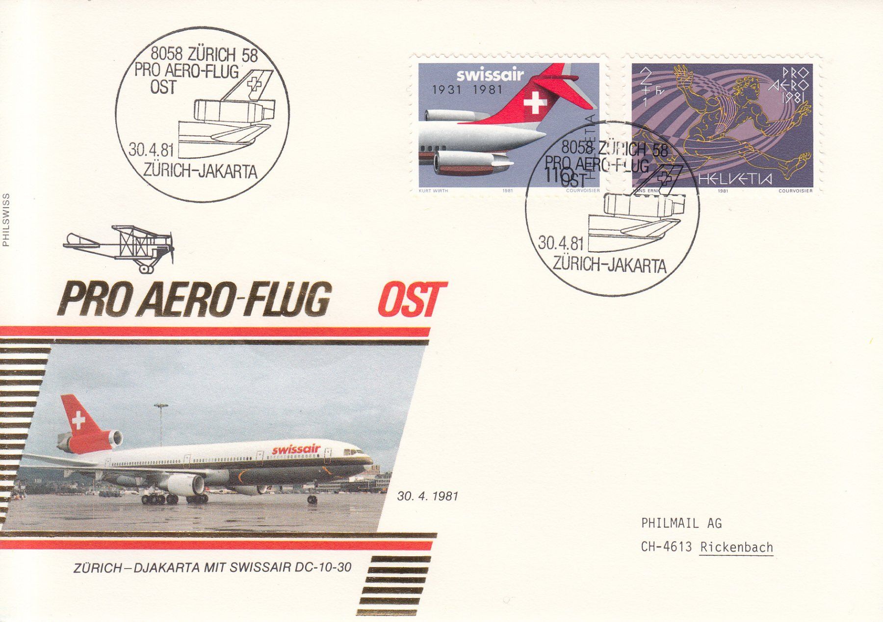 Tutti i francobolli: SLH SF 81.9 a - d,  Philswiss Quartett – Usato da Bürglen TG venduto da StampGraf 5