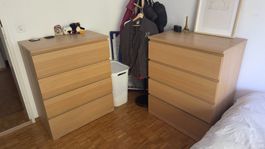 2x MALM Kommode mit 4 Schubladen, je 80x100 cm